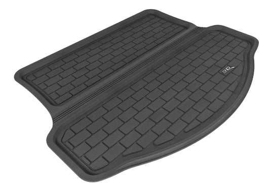 Black rubber cargo liner for 2013-2018 Toyota RAV4 by 3D MAXpider, showing textured surface and fitted edges in the vehicle's cargo area.