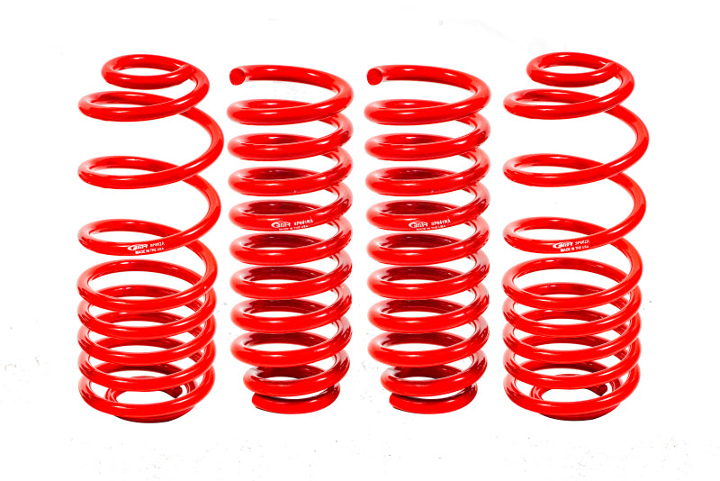 BMR Suspension Trailblazer lower springs set with four red lowering springs, 2 to 3-inch drop for improved ride height and handling.