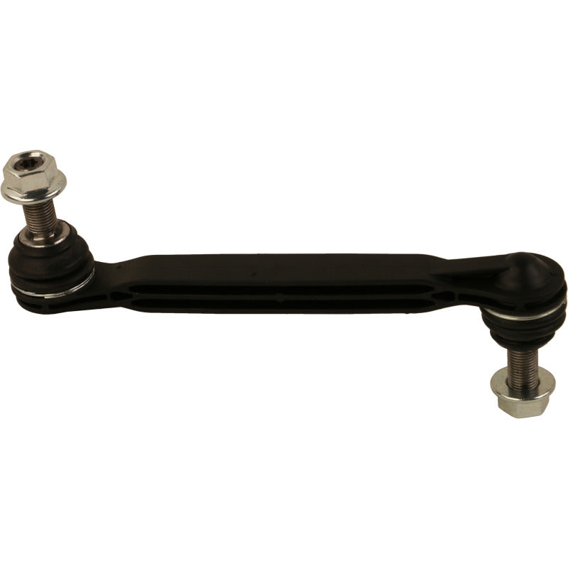 Moog rear sway bar endlink for Jeep Renegade 2015-2019, close-up showing metal and rubber components of the sway bar link.