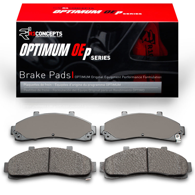 R1 Concepts Ford Explorer front brake pads, OE style, designed for R1 95-02 model, shown in the image.