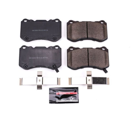 PowerStop Z23 Evolution Sport brake pads with hardware for 2004-2008 Acura TL front brake system, high-performance replacement parts