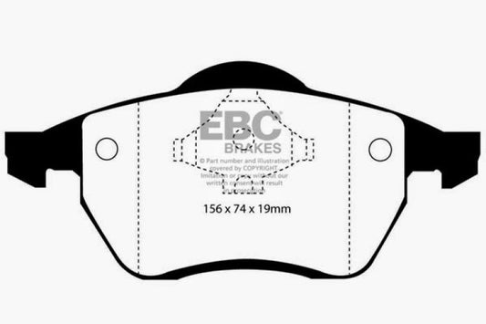 EBC Ultimax2 front brake pads for Audi A4 1.8 Turbo B5, OE replacement brake pads with enhanced stopping power.