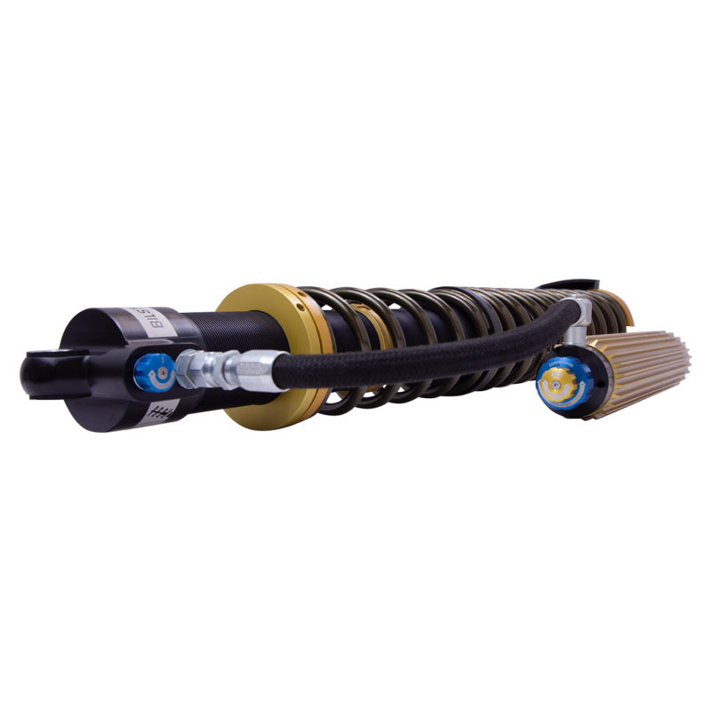 Bilstein coilovers with black shock and coil spring for Can-Am Maverick X3 Max RS Turbo off-road vehicle, front suspension upgrade