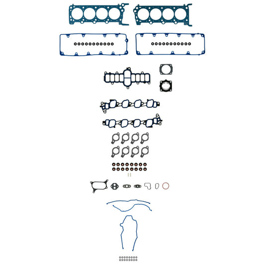 Fel-Pro Ford F-150 PermaTorque engine cylinder head gasket set, featuring multiple gaskets and seals for engine repair.