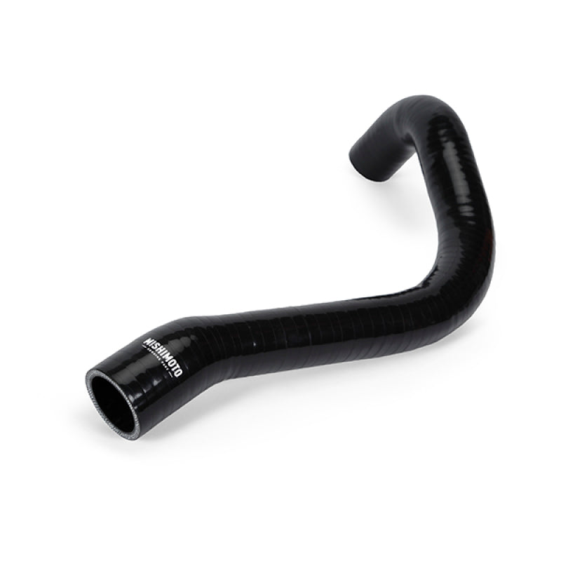Mishimoto silicone upper radiator hose for 1978-1986 GM C/K trucks, blue flexible hose with metal clamps, engine cooling component.