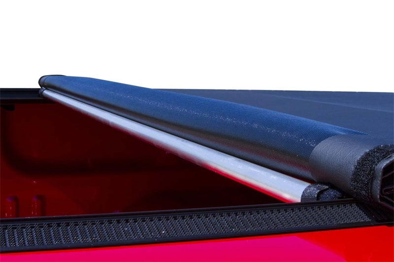 Access Literider roll-up truck bed cover with side rail kit on Ford F-150 6ft 6in bed, exterior truck bed accessory.