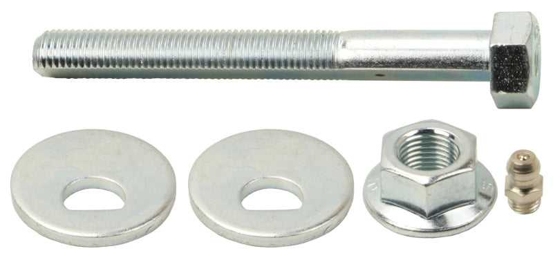 Moog Mazda 3 Sport rear toe adjuster for suspension alignment kit, showcasing metal component with adjustment features.