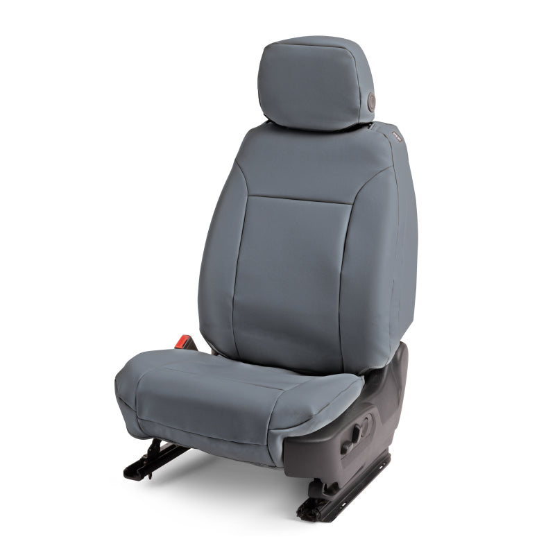 Covercraft Leatherette PrecisionFit second row seat covers for Toyota Grand Highlander, custom fit with sleek black material.