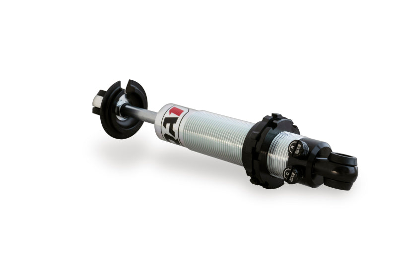 QA1 Proma Star Series coil-over shock absorber with double adjustable settings and bushing mount, 12.625 to 18.75 inches long.