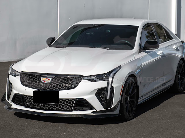 2020-UP CADILLAC CT4-V BLACKWING | CARBON FIBER FRONT LIP SPLITTER WITH CANARDS GROUND EFFECTS