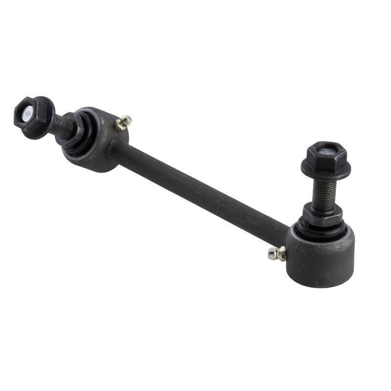 Moog front right sway bar endlink for Volvo S90 (2017-2019) showing the metal link with rubber bushings.