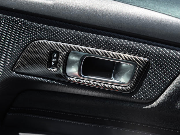 2024-Up Ford Mustang S650 | CARBON FIBER Interior Side Door Handle Panel Cover