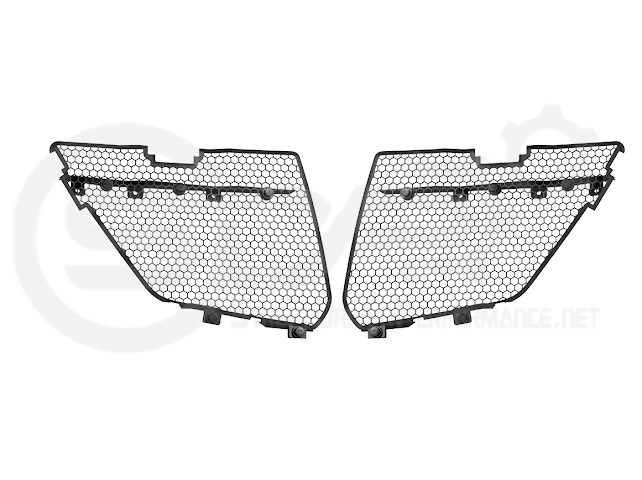 2020+ CHEVROLET CORVETTE C8 STINGRAY & Z51 | FACTORY OEM STYLE GLOSSY BLACK FRONT BUMPER LOWER AIR INLET MESH GRILLE GUARDS