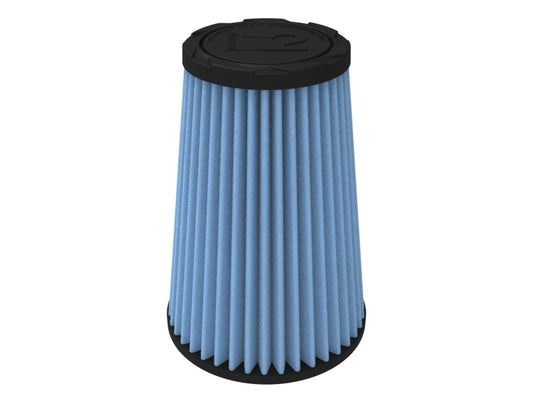 aFe POWER universal clamp-on air filter with Dura-Dry media, 2.5-inch diameter, black finish, and high-performance filtration.