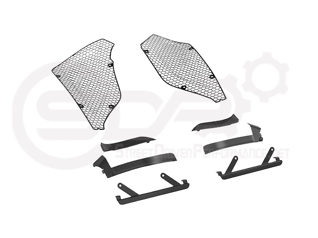 2023-Up Corvette C8 Z06 & E-Ray | Aluminum Black Rear Side Intake Mesh Grille Inserts Pair