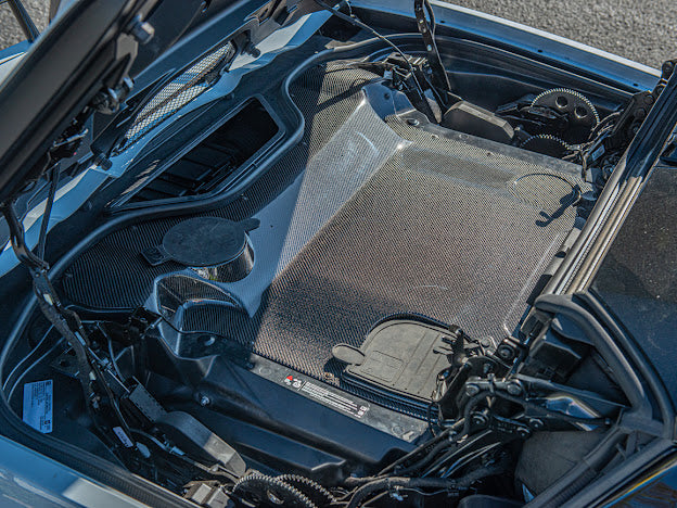 2020+ CHEVROLET CORVETTE C8 HTC | FACTORY STYLE CARBON FIBER ENGINE BAY PANEL COVER REPLACEMENT