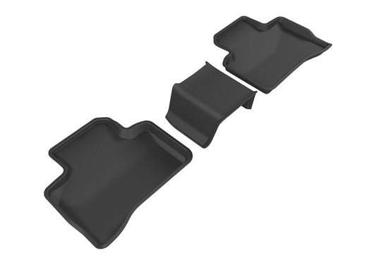 Black 3D MAXpider rubber floor mats for Mercedes-Benz GLC-Class X205 2016-2020 second row, designed for durable protection.
