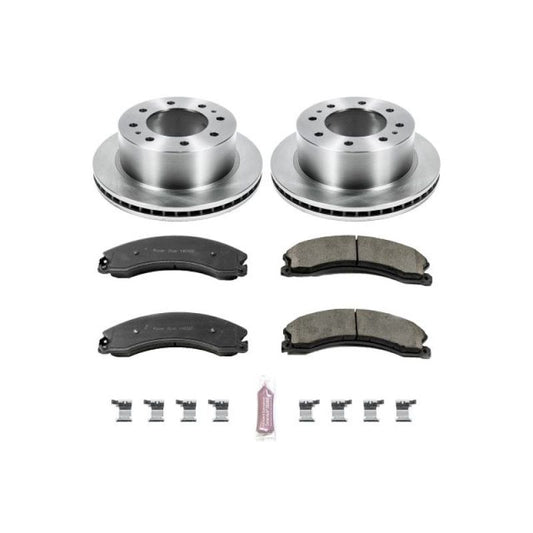 PowerStop rear OE brake rotors and brake kit for 2015-2019 GMC Sierra 2500 HD, automotive brake replacement parts.