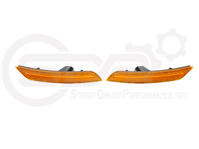 2016-2024 Chevrolet Camaro | Front Bumper Side Marker Lens w/ Amber LED Reflector Light Pair (Clear / Amber / Smoke)