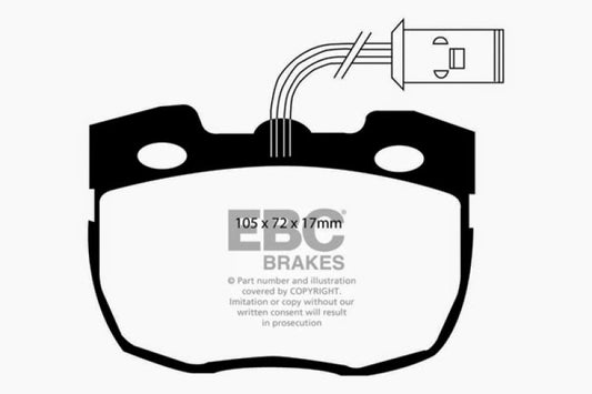 EBC Ultimax2 front brake pads for Land Rover Discovery Series 1 3.9, OE type, showing the brake pad set with metal backing plates.