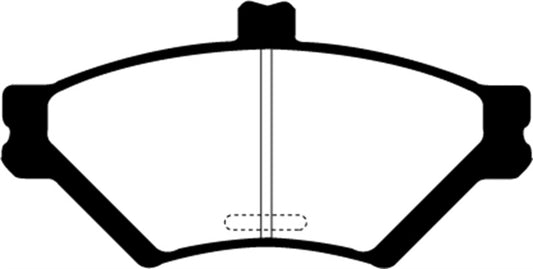EBC Ultimax2 front brake pads for 1995-1997 Ford Crown Victoria 4.6 with phenolic pistons, OE style, durable brake pad set