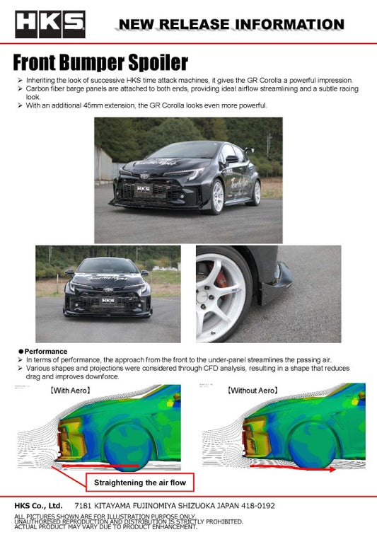 HKS TYPE-S GR Corolla rear wing attached to a car, showcasing aerodynamic body kit components for enhanced performance and style.