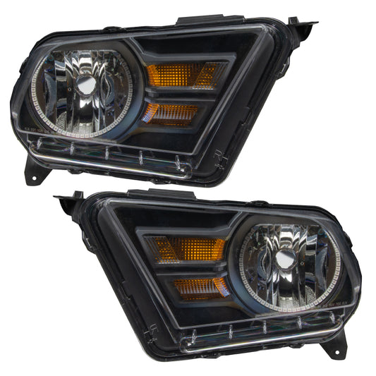 Oracle Lighting Ford Mustang HL headlights with ColorSHIFT technology and simple controller, designed for models 10-14, non-HID.