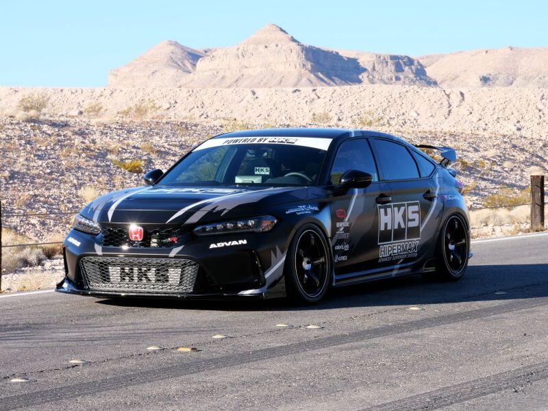 HKS Honda Civic Type R FL5 intercooler kit with large aluminum intercooler and piping for improved engine cooling.