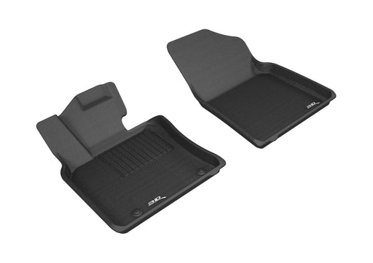 Black 3D MAXpider 2018-2020 Toyota Camry Kagu first row rubber floor mat showing textured surface and raised edges.