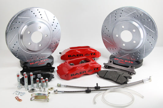 Baer Brakes 98-02 Chevrolet Camaro 13-inch Track4 SDZ front performance brake kit in monster green, including calipers and rotors.