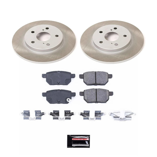 PowerStop rear semi-coated brake rotor kit for 2009-2013 Toyota Matrix, performance brake kit with semi-coated rotors.