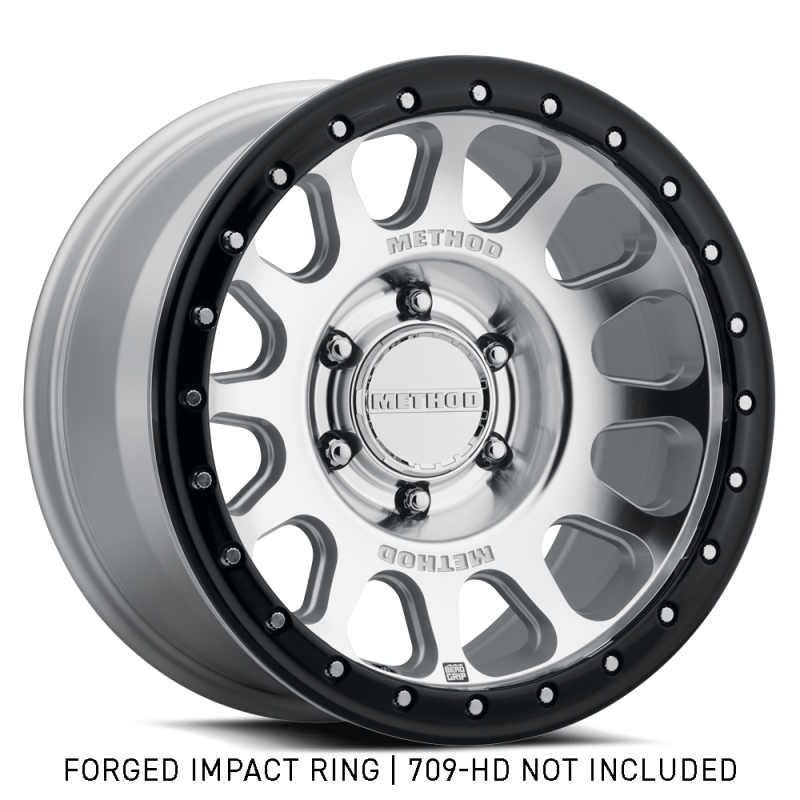Gloss black Method Beadlock Ring for 20-inch forged wheels, Style 1, designed for Method Wheels accessories.