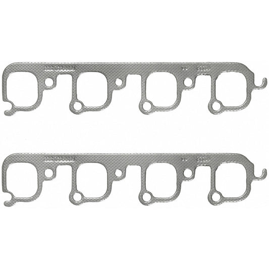 Fel-Pro Ford Mustang exhaust manifold gasket set showing multiple gaskets for engine sealing and fitment.
