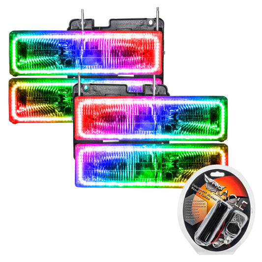 Oracle Chevrolet C10 SMD HL ColorSHIFT headlights with vibrant LED lighting and sleek headlight design for Chevrolet C10 trucks.