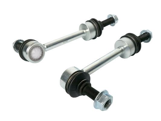 ICON Toyota Tacoma rear sway bar link kit, durable sway bar endlinks installed on the vehicle's suspension system.