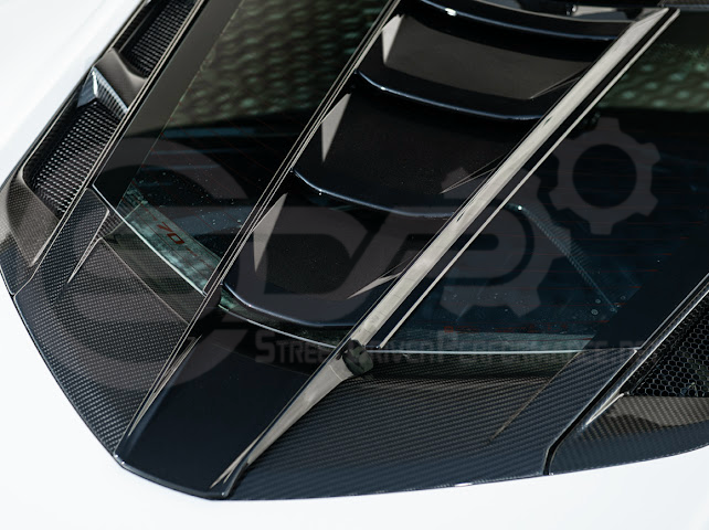 2020+ CORVETTE C8 ALL MODELS | ZR1 STYLE CARBON FLASH REAR WINDOW HATCH VENT LOUVER COVER