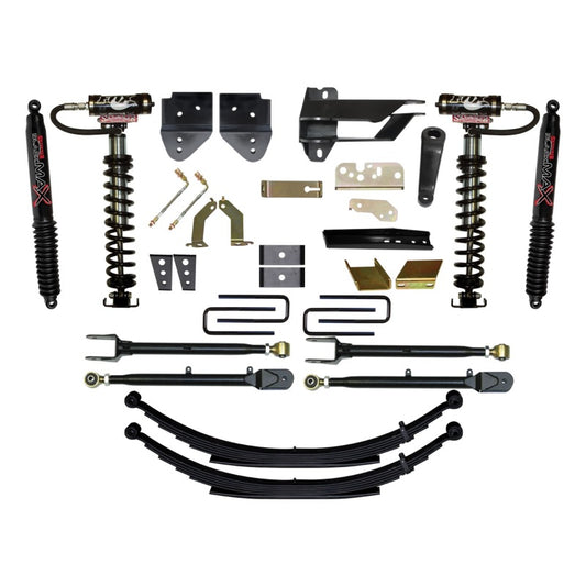 Skyjacker 8.5-inch coilover suspension system for 2017 Ford F-250 and F-350 4WD trucks, featuring heavy-duty coilover shocks.