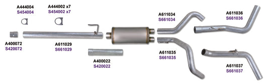 Diamond Eye Performance Catback exhaust system for Ford F150 5.4L 2004-2008, featuring dual gas outlets and polished finish.
