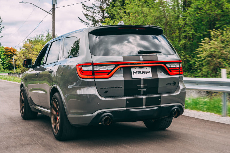 MBRP Dodge Durango SRT 6.4L Armor Pro T304 SS 3-inch cat back exhaust with dual rear exit and carbon fiber tips