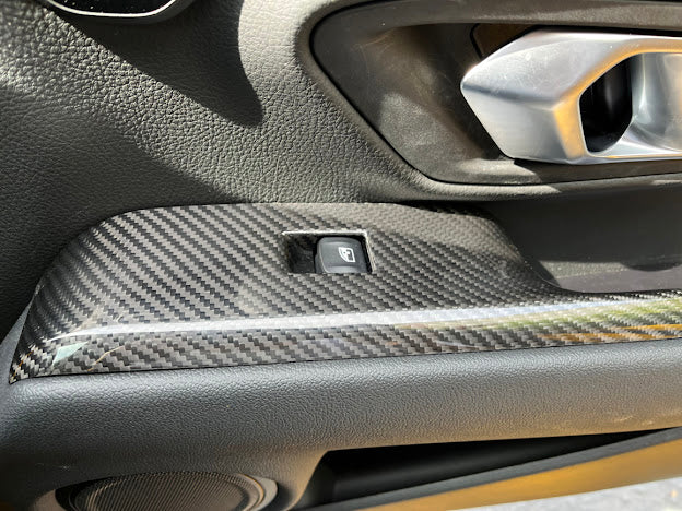 2020-Up Toyota GR Supra A90 | Factory Style DRY CARBON FIBER Side Door Window Switch Panel Cover
