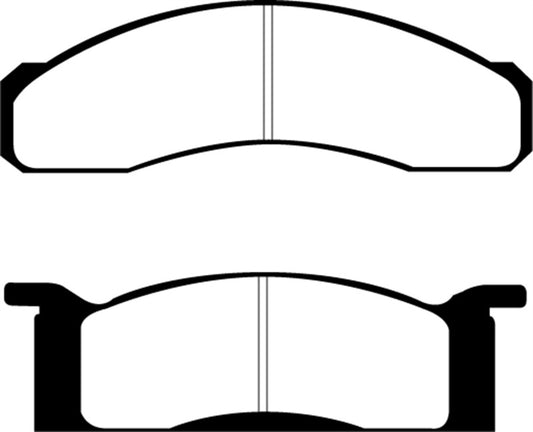 EBC Ultimax2 front brake pads for Ford Fairlane 4.1, OE style brake pads showing the brake pad shape and friction surface.