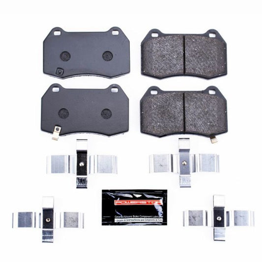 PowerStop racing front brake pads for 2003-2004 Infiniti G35, high-performance track day brake pads with durable friction material.