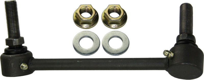 Moog rear left sway bar endlink for 2017-2019 Land Rover Discovery, showing the metal link with bushings for suspension stability.