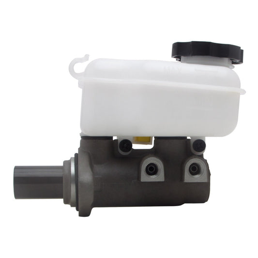 DMC 10-15 Chevrolet Camaro brake master cylinder in black with metal fittings, installed in the engine bay.