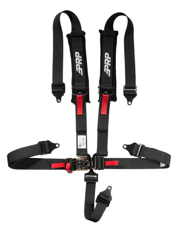 Black PRP 5.2 Harness Latch and Link with removable pads for safety, durable seat belt harness designed for racing and off-road use.