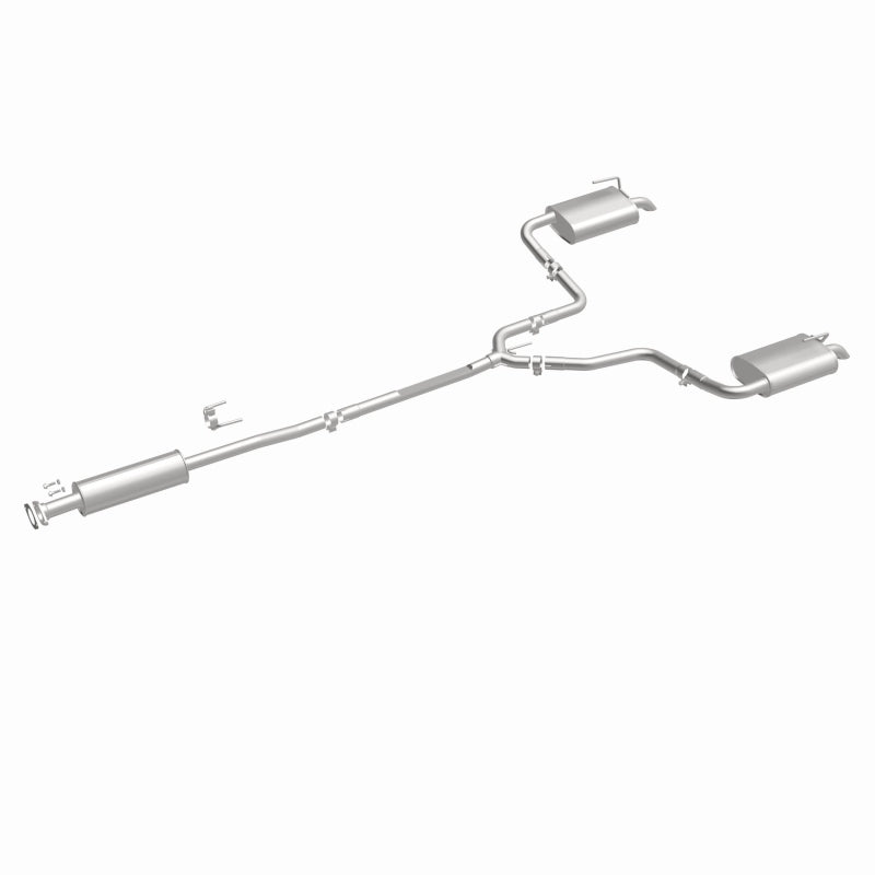 Magnaflow catback exhaust kit for Nissan Altima 2.5L, direct-fit replacement with polished stainless steel pipes and muffler.