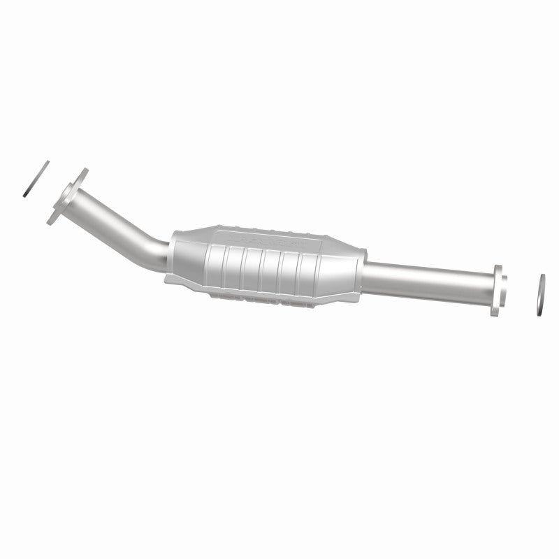 MagnaFlow direct fit catalytic converter for 2003-2004 Toyota Tundra V8 4.7L gas engine, shown installed on vehicle.
