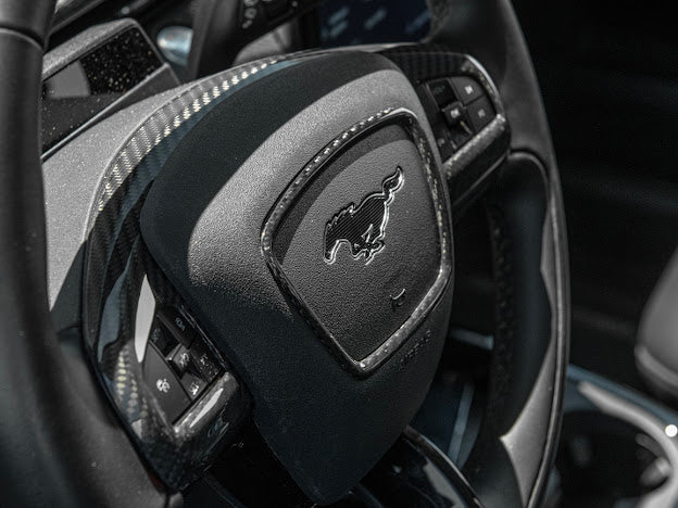 2021-Up Ford Mustang Mach-E |INTERIOR Carbon Fiber Steering Wheel Center Trim