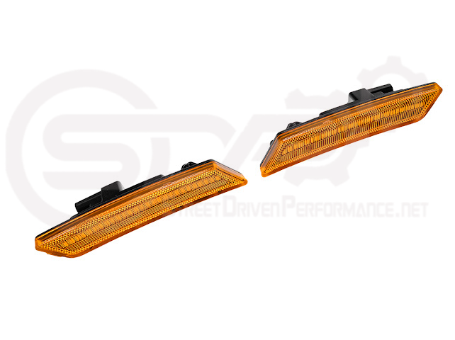 2020-Up Cadillac CT5 | Front Bumper Amber LED Reflector Light Side Marker Pair (Clear, Amber or Smoke Lens)