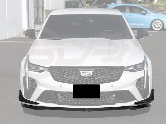 2020-UP CADILLAC CT4-V BLACKWING | CARBON FIBER FRONT LIP SPLITTER WITH CANARDS GROUND EFFECTS